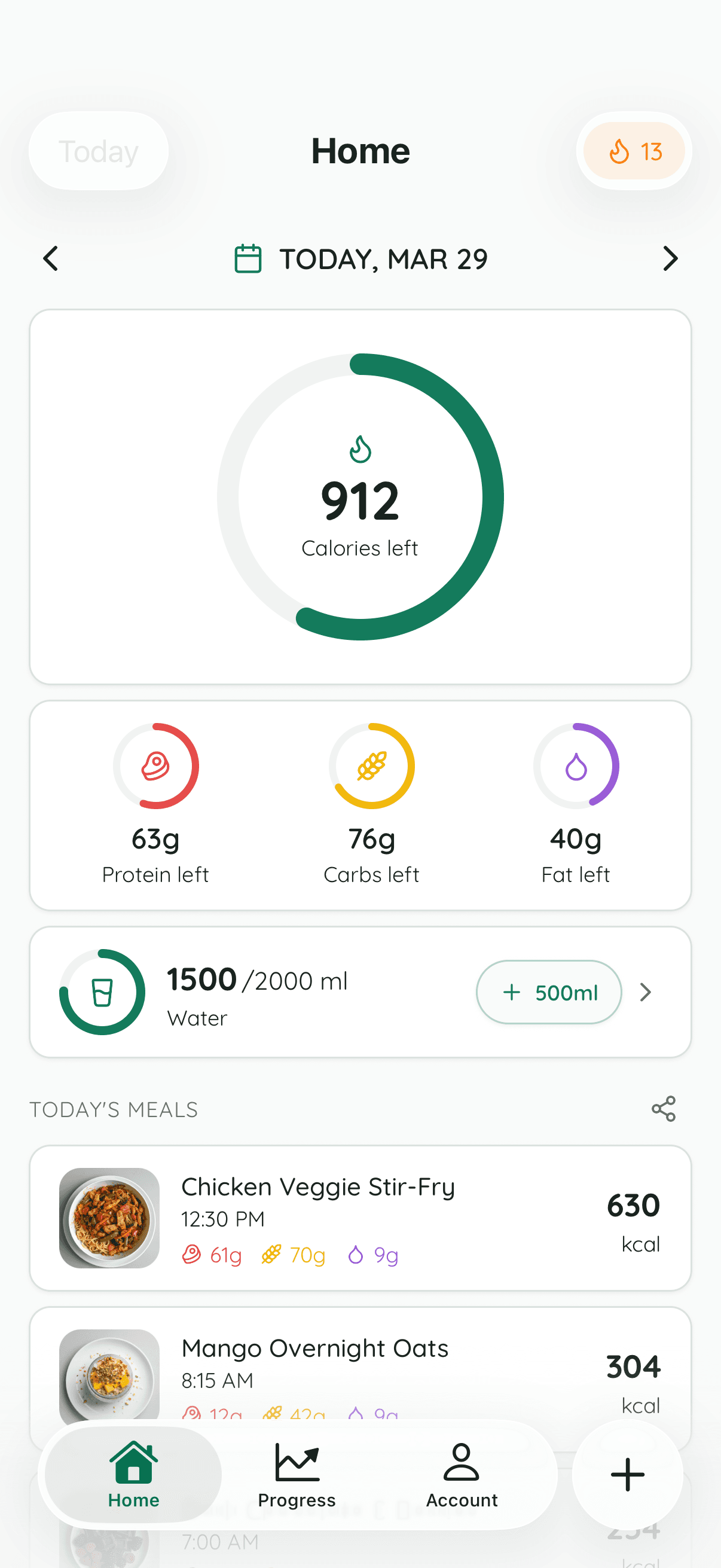 Track your calories
with just a photo